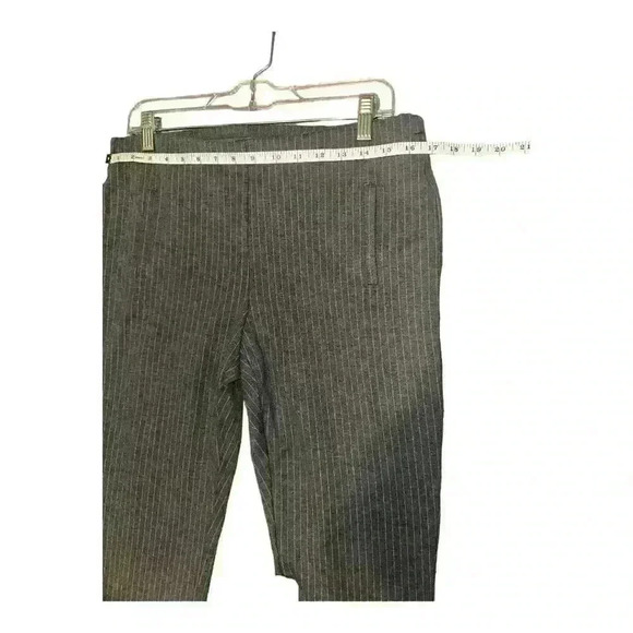 Chicos Womens Gray/White Pinstripe Pull-on Straight Leg Pants, Size 15 - Picture 4 of 6
